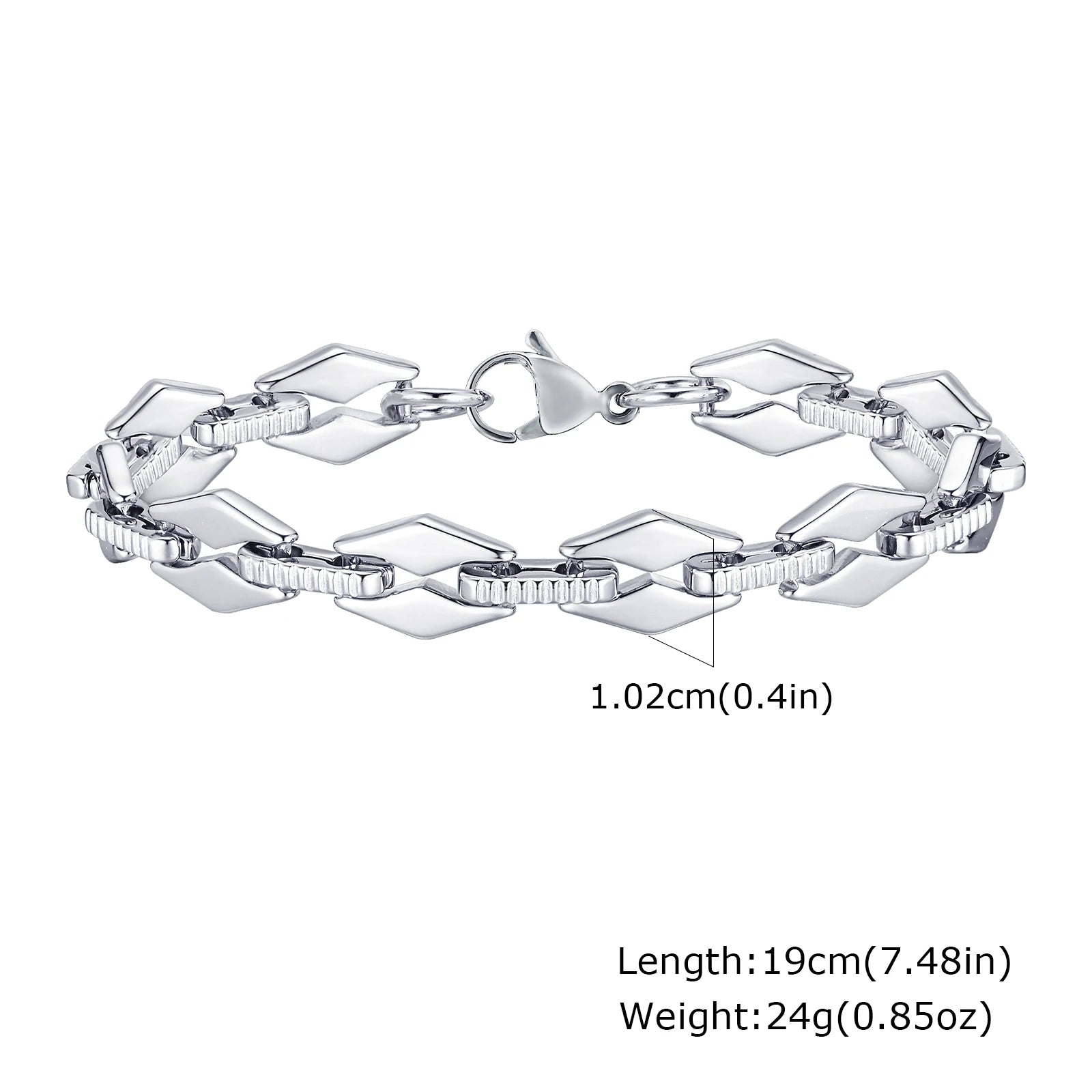 New Fashion Bracelets for Men Boys,Handmade Stainless Steel Link Wristband,Anniversary Birthday Gifts for Him