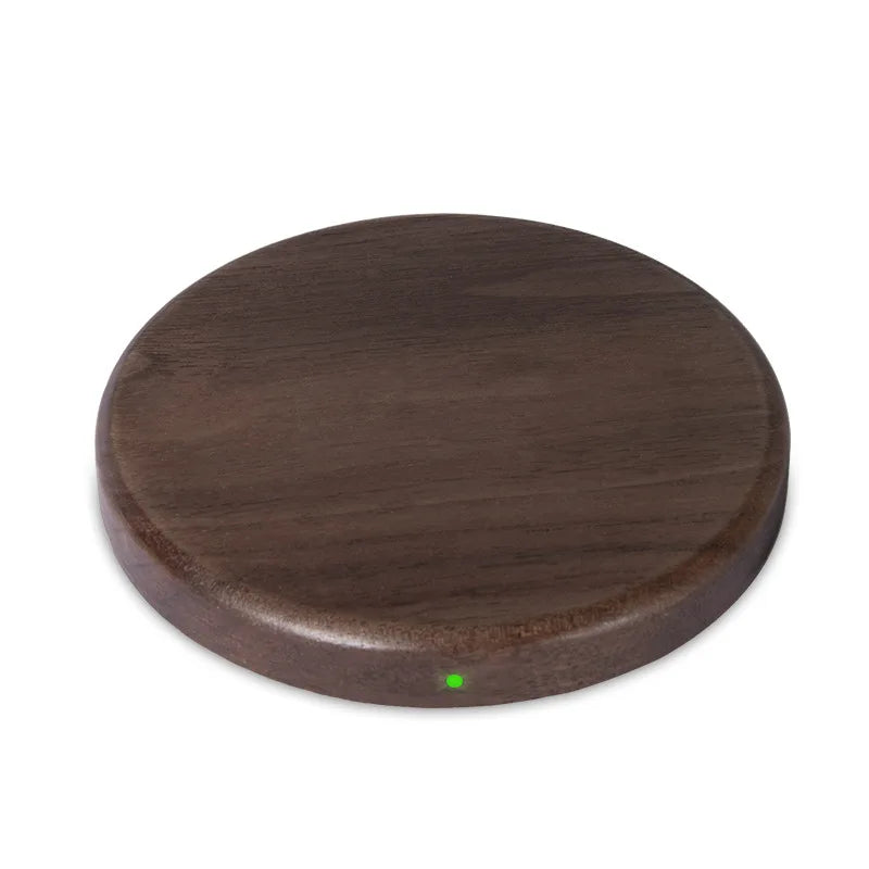 10W 15W Wireless Charger Walnut Wood Grain Slim Wireless Charging for iPhone 16 15 14 13 12 Pro Max S24 S23 FE Ultra Charger Pad