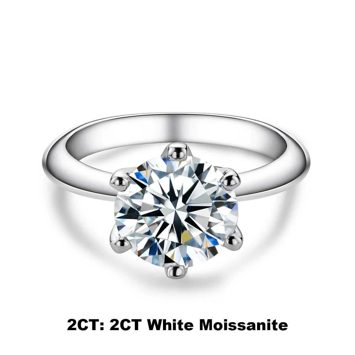 AnuJewel 1ct 2ct 3ct 5ct D Color Moissanite Engagement  Ring For Women 925 Sterling Silver Gold Plated Solitaire Rings Wholesale