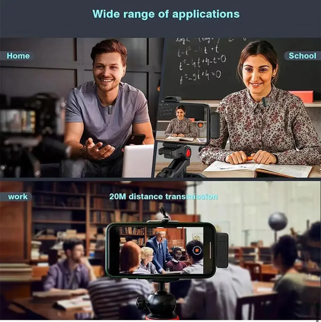 Wireless Lavalier Microphone Mini Portable Noise Reduction Video Recording Microphone for IPhone Android with Charging Box