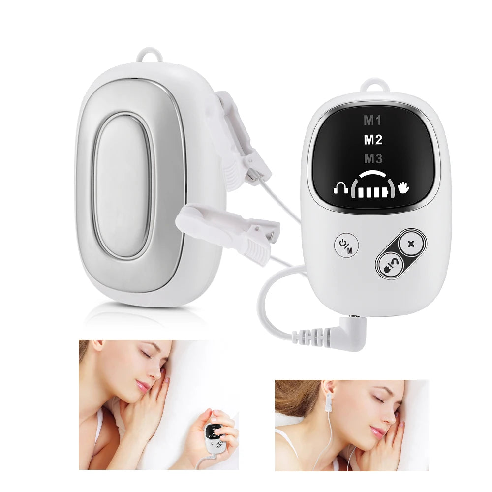 Handheld CES Sleep Aid Device Ear Clip Insomnia Anxiety Pressure Relief Health Improve Sleep Palm Pulse Massager Smart Sleeper