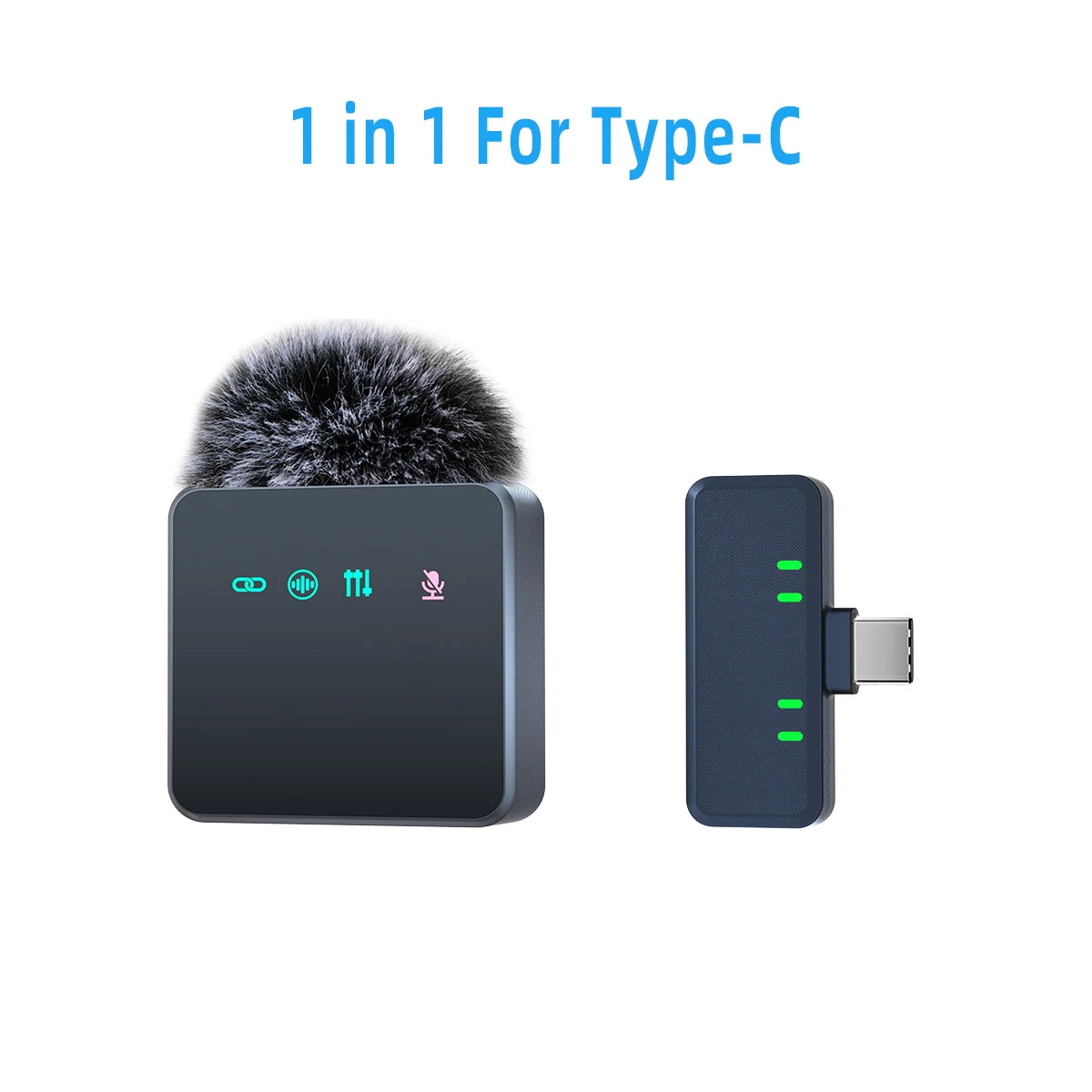 1 In 4 Pink Noise Canceling Lavalier Microphone With Windproof Cap Wireless Mute Function For Cell Phone Portable Audio Video