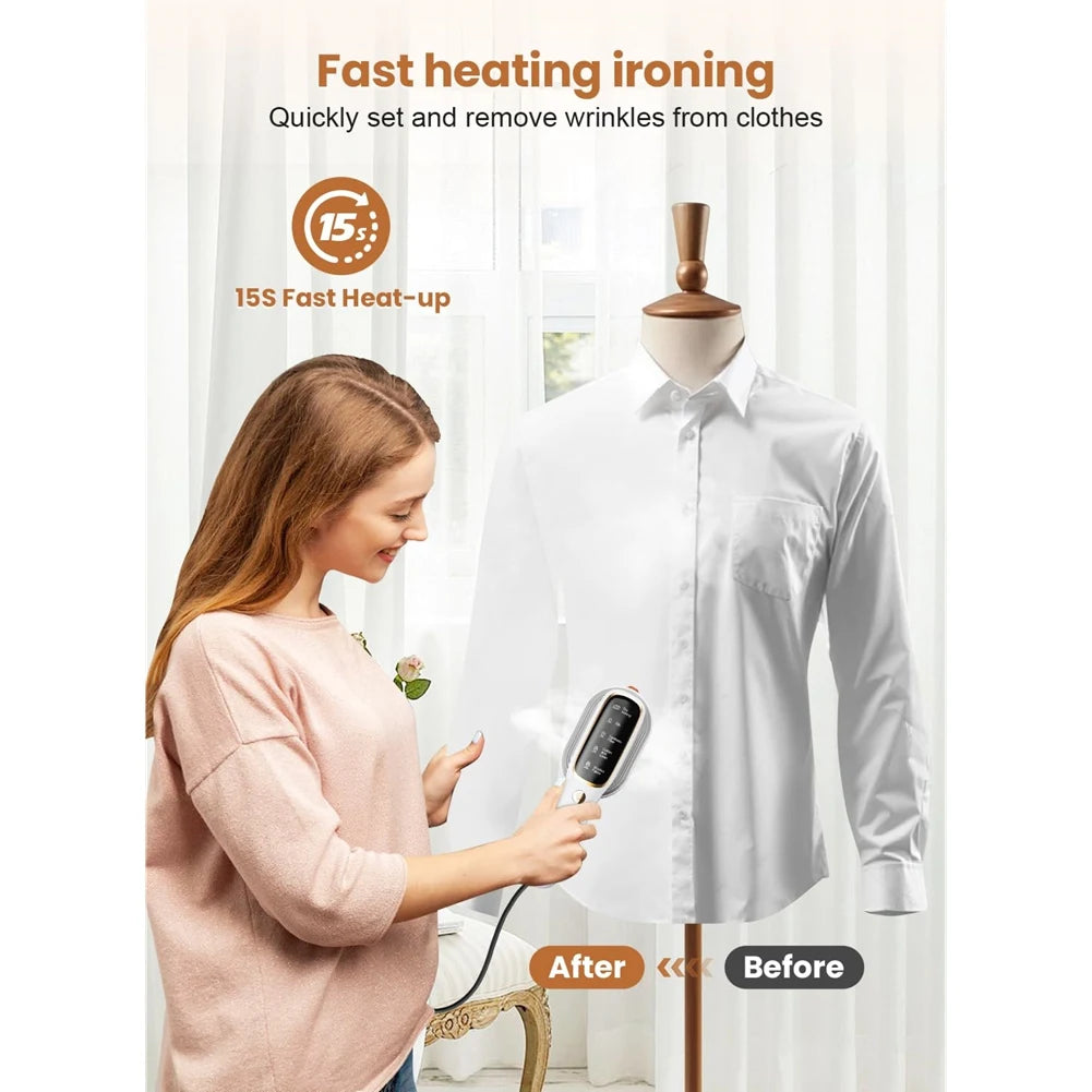B59B-Handheld Ironing Machine 2 In 1, Fabric Wrinkle Remover, 15S Fast Heat-Up, Steamer For Clothes, Light Weight Steam Iron Eu