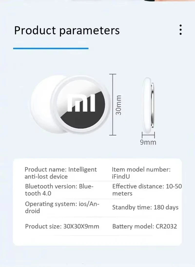 Xiaomi Mini Bluetooth 5.0 Tracker AntiLost Device Round Pet Kids Bag Wallet Tracking Smart Finder Locator Air Tag Smart Home NEW