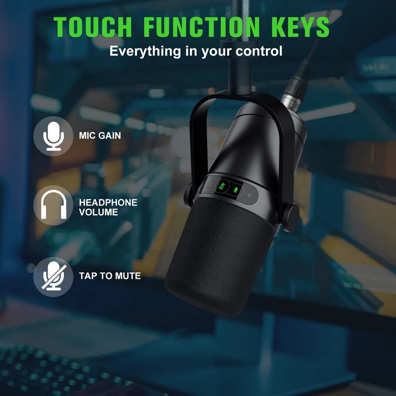 Professional Dynamic Microphone Selectable Frequency Response Mic for Studio Recording Performance Vocals For Shure SM7B