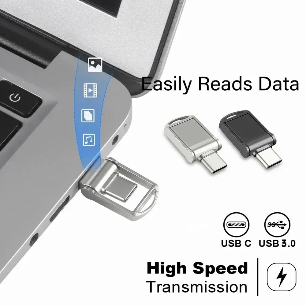 Original Type C USB Flash Drives 512GB 1TB Pendrive High Speed USB 3.0 Pen Drive OTC 2TB U Disk Memory Stick For Xiaomi Phone PC