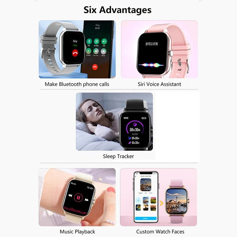 Smart Watch, Supports Answering Phone, 100+ Sports Mode, Sleep Tracking, Suitable for Men and Women, Compatible with iPhone and Android, Sports and Fitness Multifunctional Watch, Customized Dial, Bluetooth Wireless Call Remin