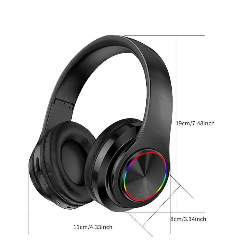 B39  Bluetooth Headset Foldable Headphones HiFi Stereo Earphone With Mic Support SD Card FM For Xiaomi Iphone Sumsamg Phone