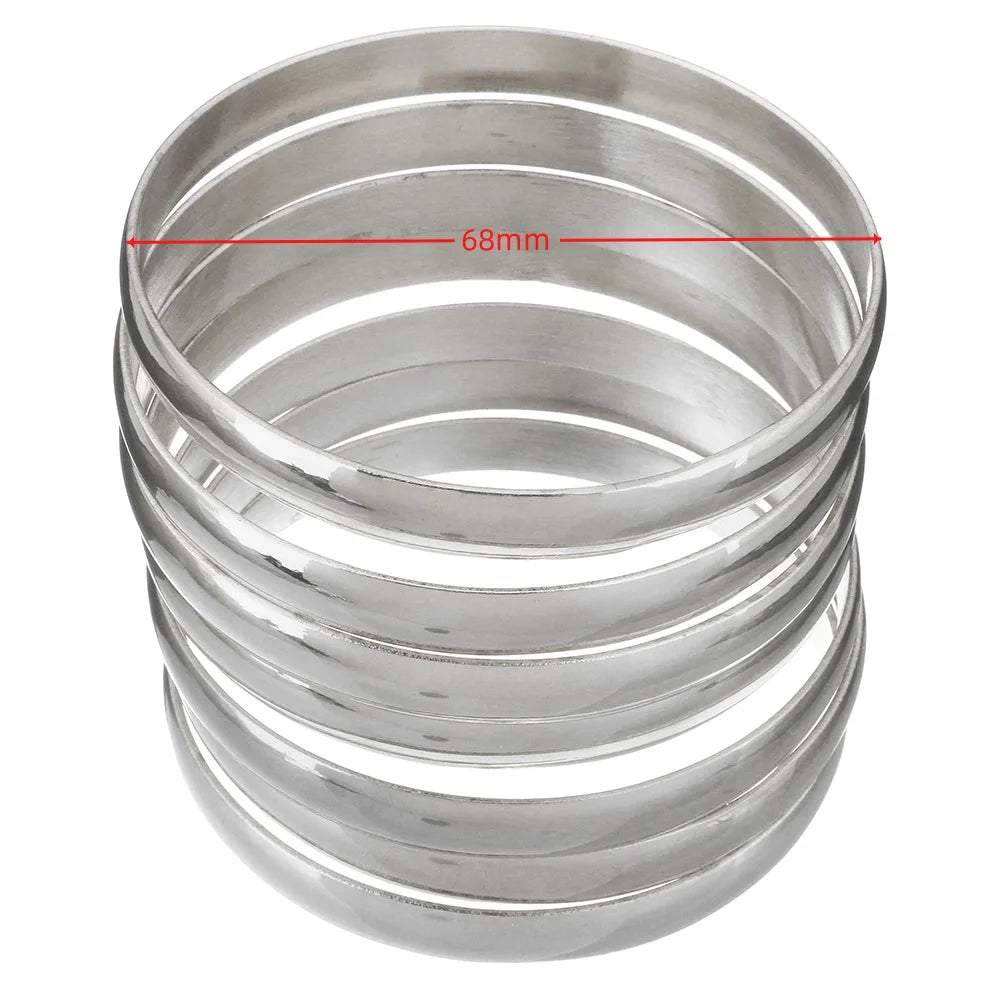 7PCs/Set New Fashion Roman style Stainless Steel Bangle gold color Lover Charm Bracelet for Women Brand Gold Wide Cuff Bangle
