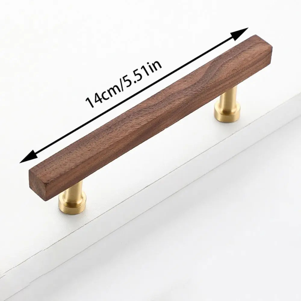 Light Luxury Walnut Wood Wood Cabinet Handles Beech Wood Modern Drawer Pulls Minimalist Luxury Design Cabinet Pulls Kitchen