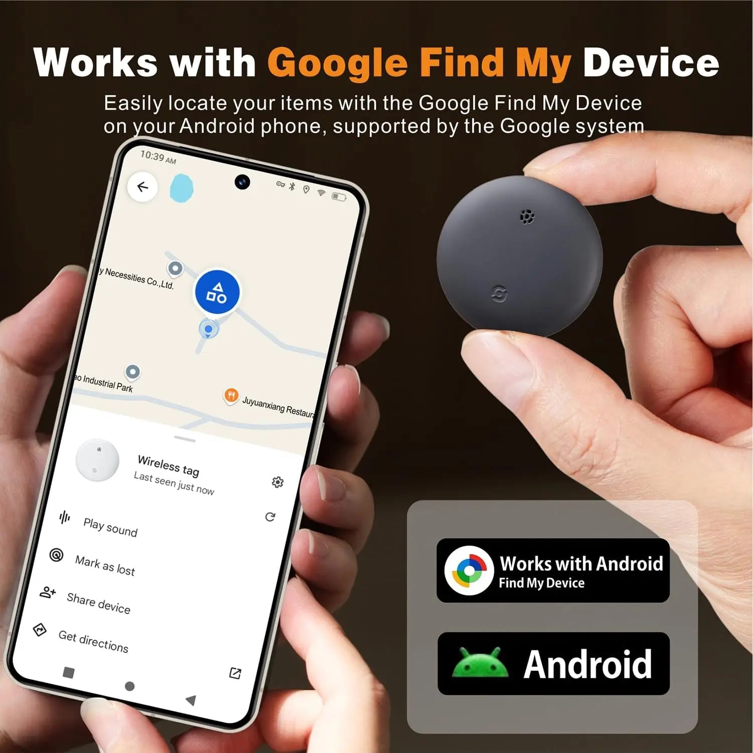 Tracker Android, Air Smart Tag Compatible with Google Find My (Android Only), Key Finder for Keys, Luggage,Suitcase, Wallet IP66