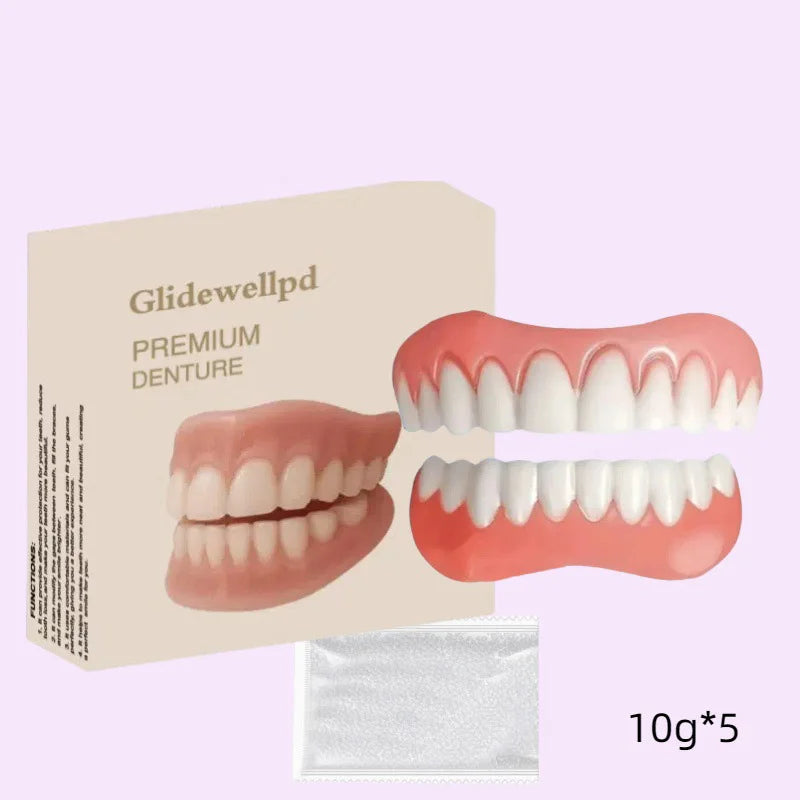 False Teeth Silicone Upper Lower Veneers Perfect Denture Silicone Kit Temporary Orthodontic Fake Tooth Oral Hygiene Care