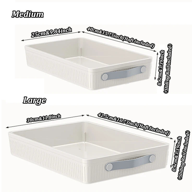 Kitchen Sliding Drawer with Slide Rail Cabinet Clothes Spice Dish Bowl Storage Rack Pull Out Cabinet Organizer Tray With Handle