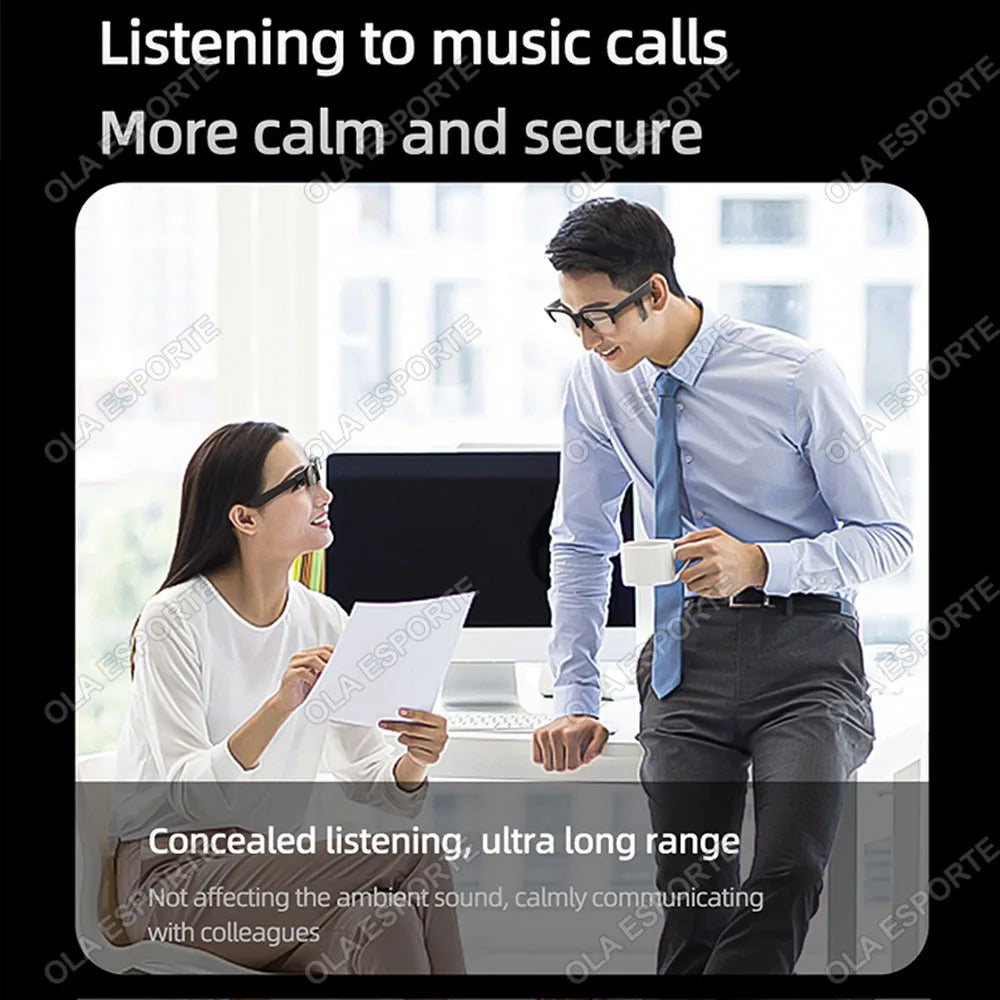 Smart Glasses Men Women Play music Wake up AI UV400 lenses Waterproof Life High Capacity Battery Bluetooth 5.0 Calling Glasses