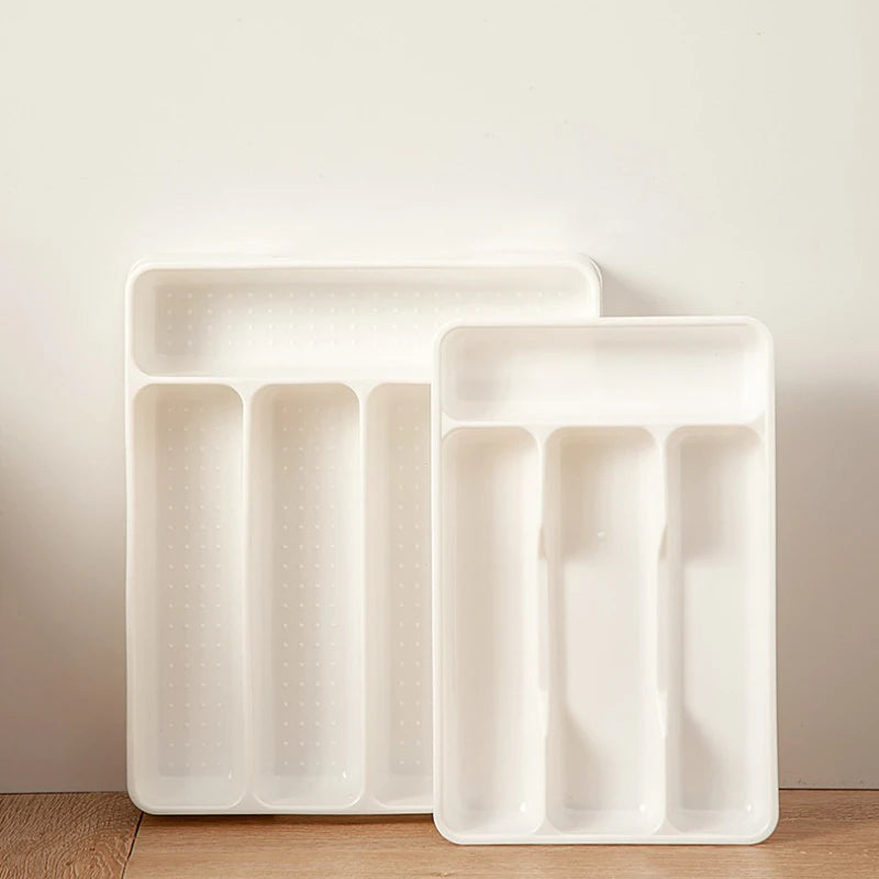 Kitchen Drawer Organizer Adjustable Divider Storage Box for Utensils Cutlery Knife Fork Spoon Chopsticks Cabinet Built In Tray