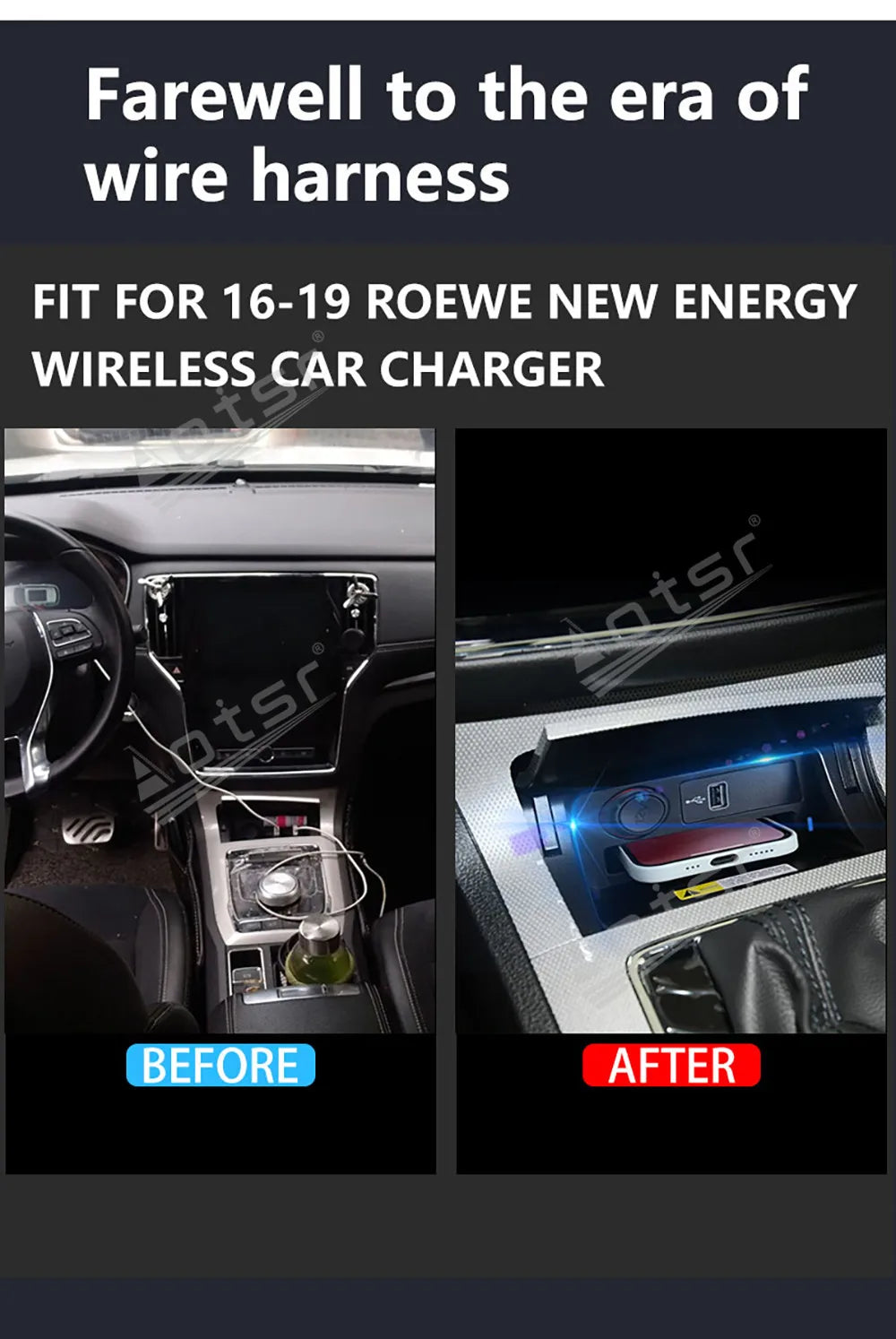 2025 New Product of Wireless Charger For Roewe NEW Energy 2016-2019 Fast charging Car Accessories Supplies Convenient Utensils