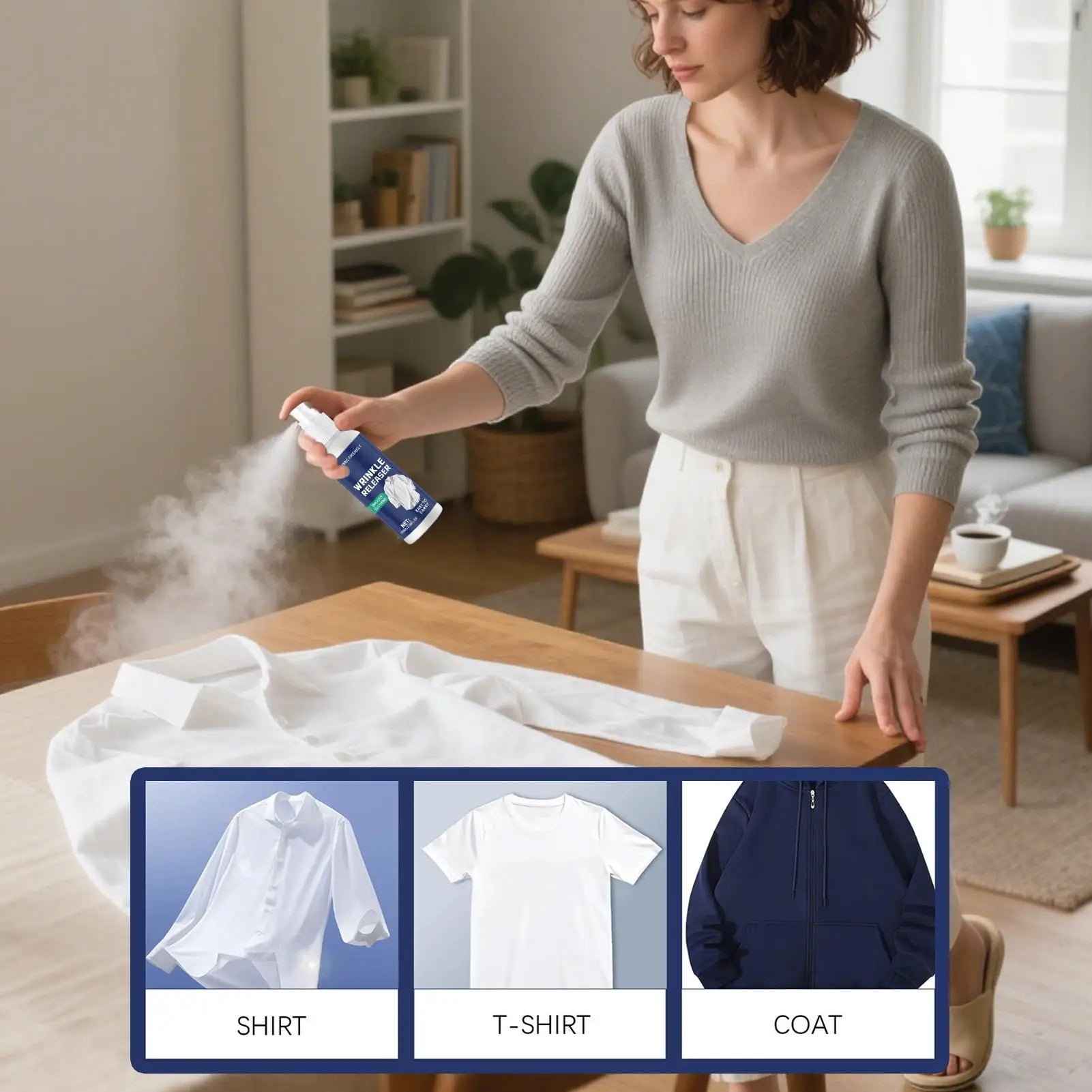 Ironing Spray For Clothes 100ml Anti Static Wrinkle Remover Easy Iron Aid Travel Size Bottle Dorm Room Home Vacation Fabric Care