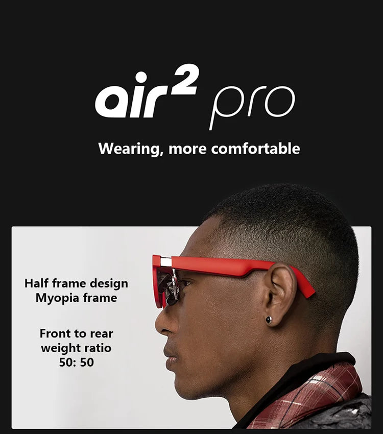 XREAL Air 2 Pro Nreal Air2 Pro Smart AR Glasses HD 130 Inches Space Giant Screen Private Cinema Portable 1080p View Glasses