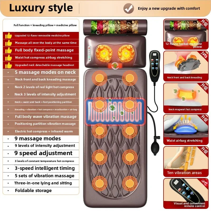 Massager shoulder cervical back waist multifunctional mattress full body automatic kneading instrument massagecushion home chair