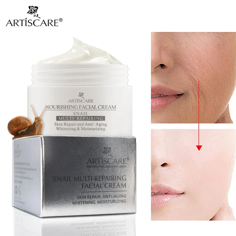 ARTISCARE Snail Repair Face Cream + Peptide Facial Cream 2Pcs for Moisturizing and Nourishing Skin Care