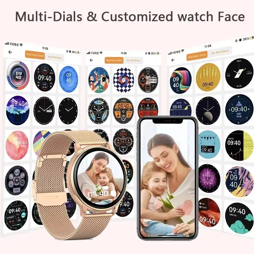 New Smartwatch 2025 Round AMOLED  relojes para hombres  Bluetooth Wireless Smart Watches For Man Woman Custom Watch Faces Watch
