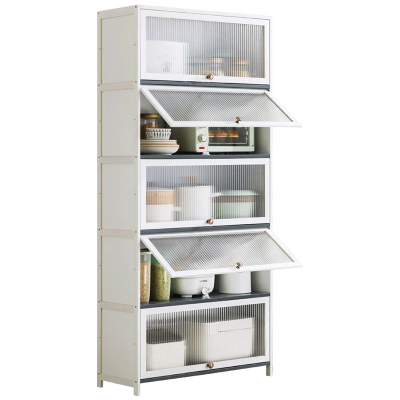 Factory Price Freestanding Kitchen Bamboo Cabinet With Flipping-up Dustproof Door Kitchen Storage Cabinet