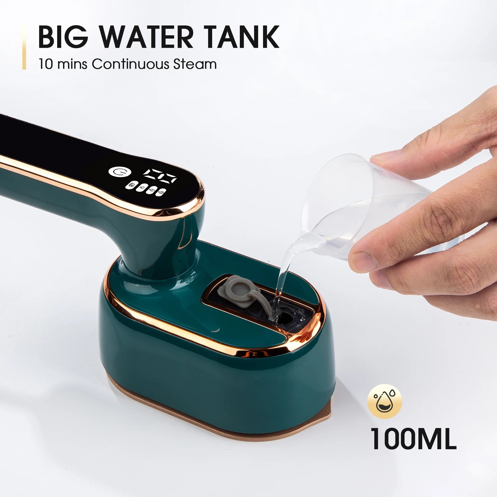 Handheld ironing machine (with steam brush), intelligent LCD electric rotary iron, portable mini iron for home and travel 6198-D