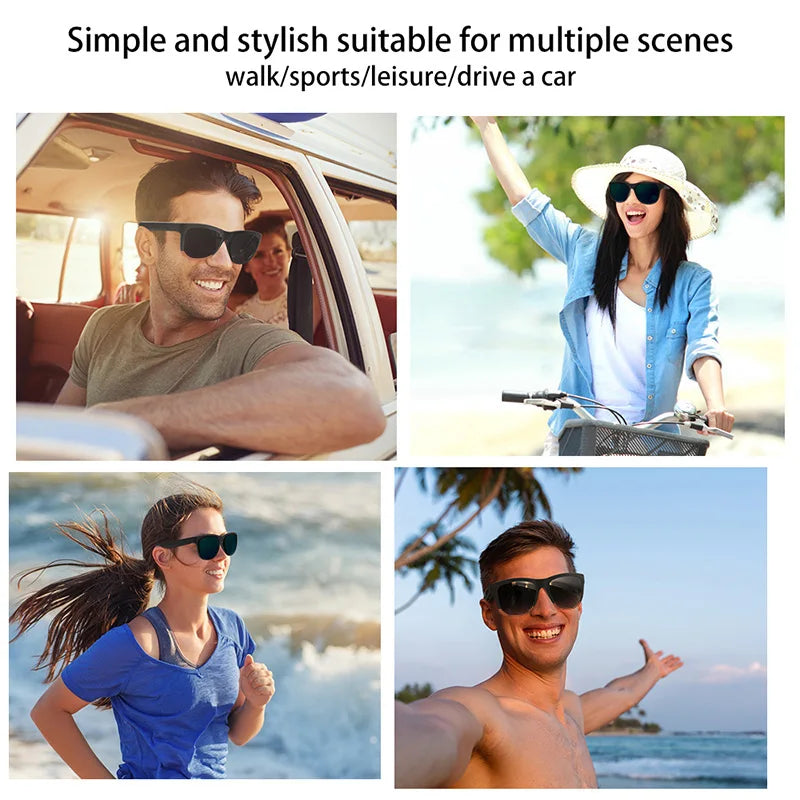 Smart Glasses Wireless Bluetooth5.3 Sunglasses Built-in Speakers Touch & Voice Compatible Glass for Men Women