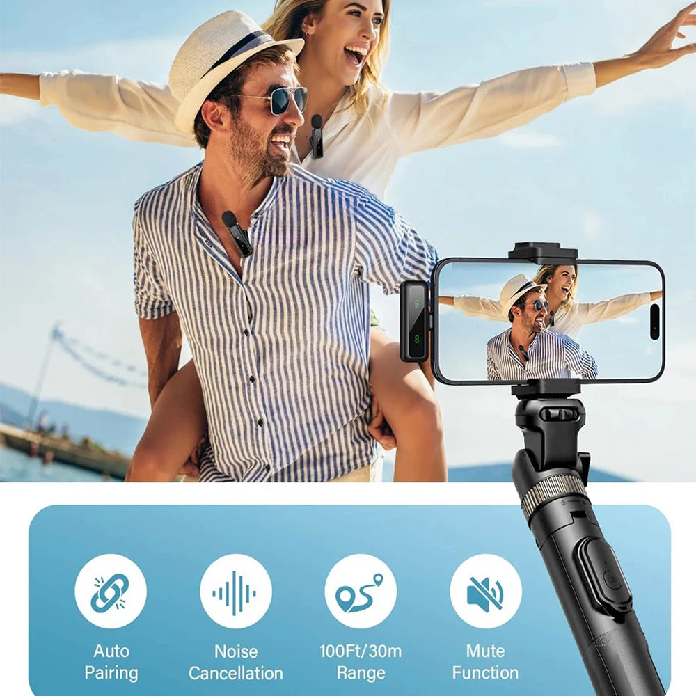 Lavalier Microphone Audio Video Recording 2.4G Wireless Mini Microphone for iPhone Android Phone for Live Broadcast Game Mic