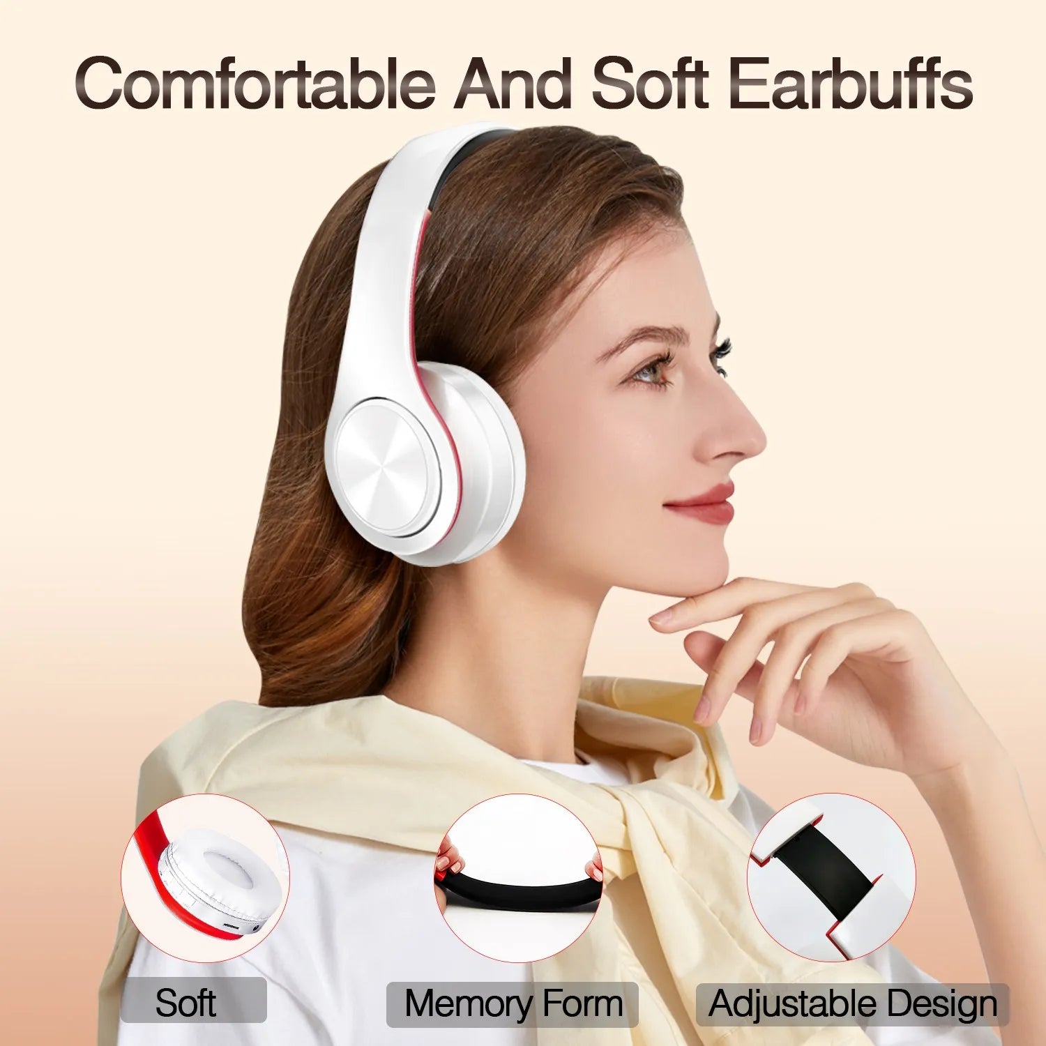 Best Headphones Wireless  Earphones with Microphone Digital Stereo Bluetooth Headset Card MP3 Player FM Radio Music for All