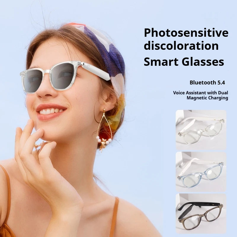 GS07 Smart Photochromic Bluetooth Glasses, 27g Lightweight & Stylish, Touch Control & HIFI Sound, Outdoor/Daily Use
