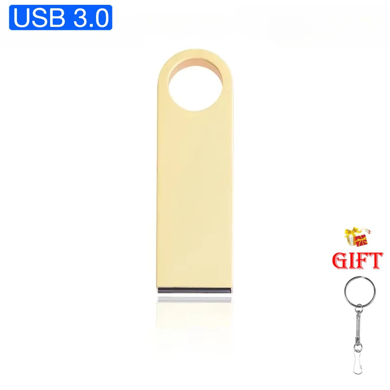 Metal Free Key Chain USB3.0 Flash Drive Metal Pen Drive 128GB 64GB 32GB 16GB 8GB Pendrive Waterproof Memory Usb Stick High Speed