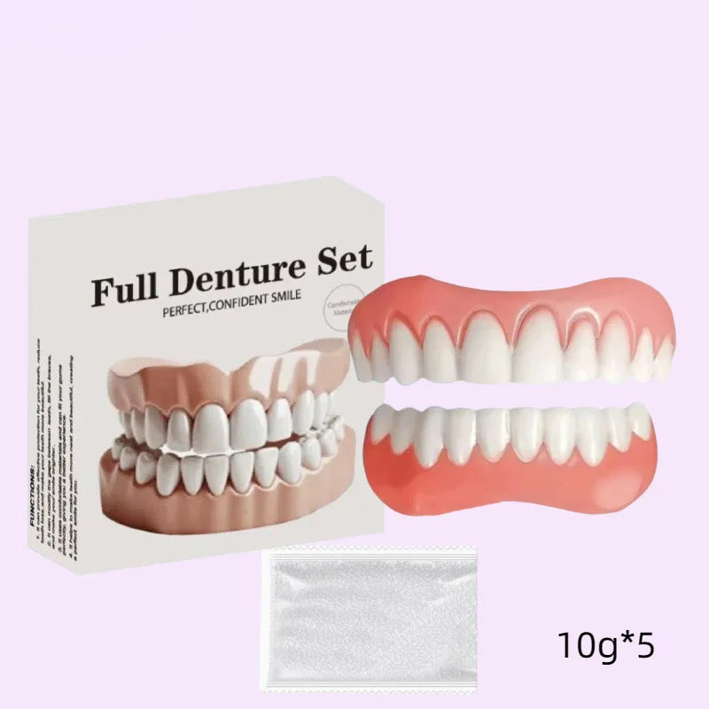 False Teeth Silicone Upper Lower Veneers Perfect Denture Silicone Kit Temporary Orthodontic Fake Tooth Oral Hygiene Care