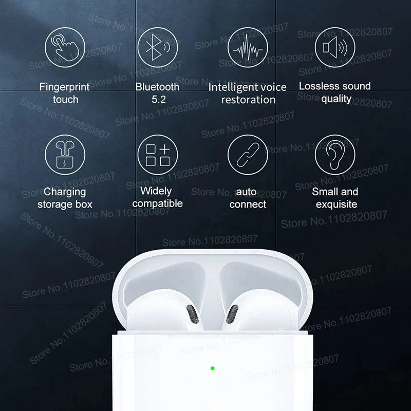 for Pro 4 TWS Wireless Bluetooth Earphones Earpods for iPhone Android Airpods Pro 2 in-ear Headphone ANC Type C Cable Earphone