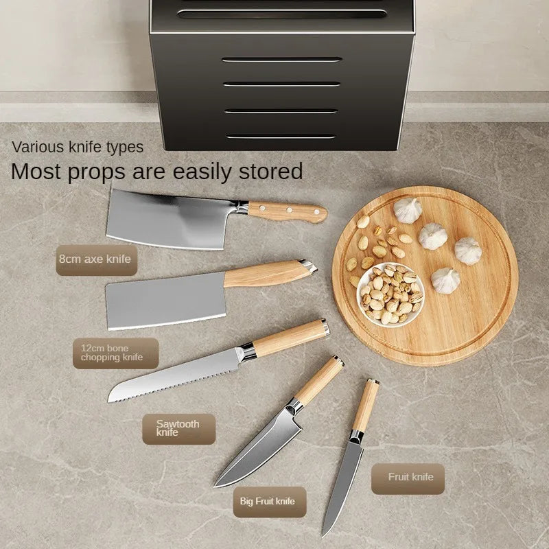 Kitchen knife storage box, knife holder, non-perforation, wall-mounted rack, kitchen items，kitchen accessories organizer
