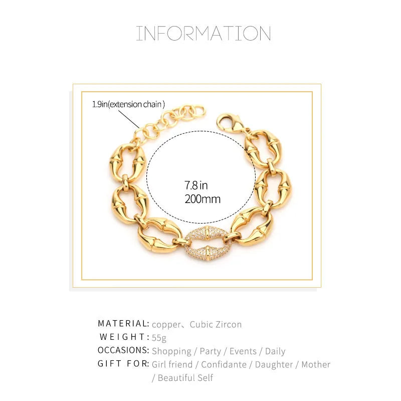 2024 New Fashion Gold Plated Adjustable Bracelet for Women Girls Elegant Twist Chain Bangle Jewellery Gift Idea