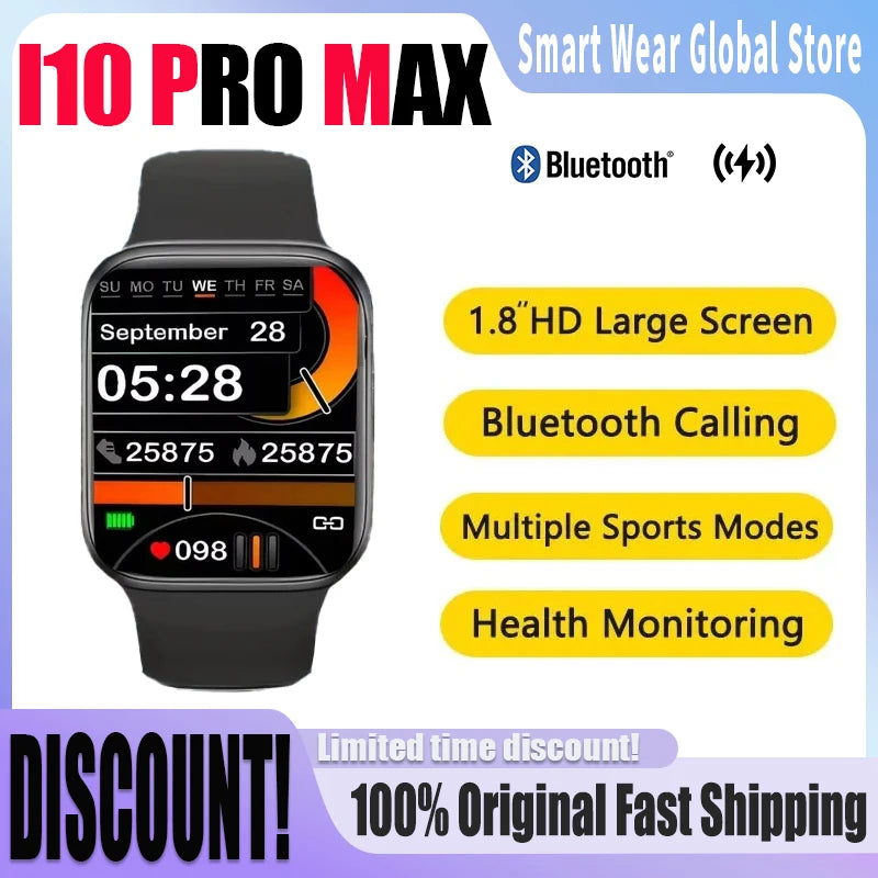 New Original Smart Watch Smart Watch for Men I10 Pro Max Series 10  Custom Watch Face Sport Waterproof Women Man