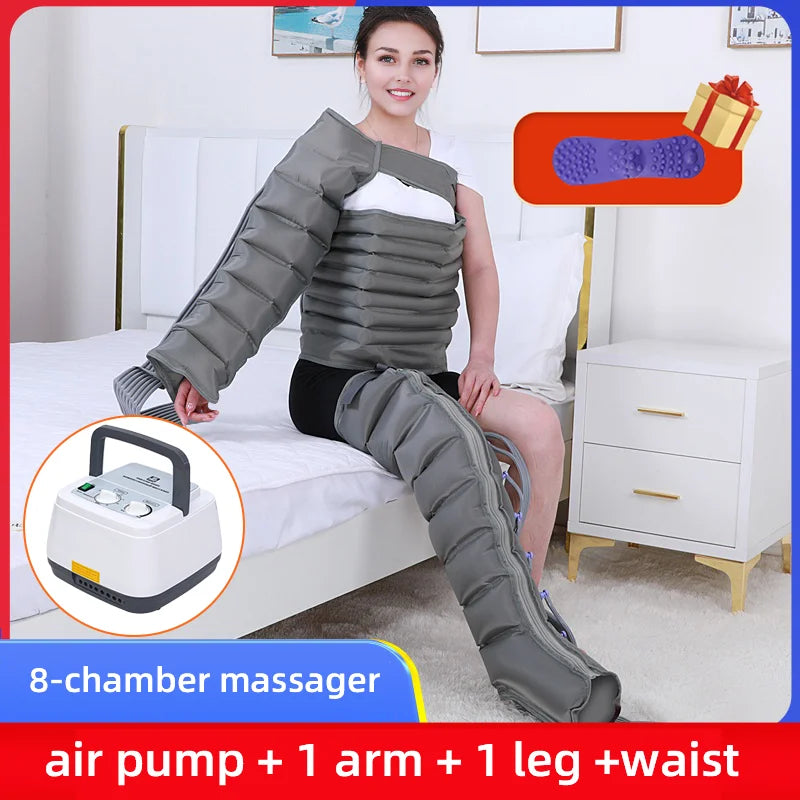 Electric 8-chamber Air Compress Massager Lymphatic Drainage Leg Massage Device Promote Blood Circulation Full Body Massager