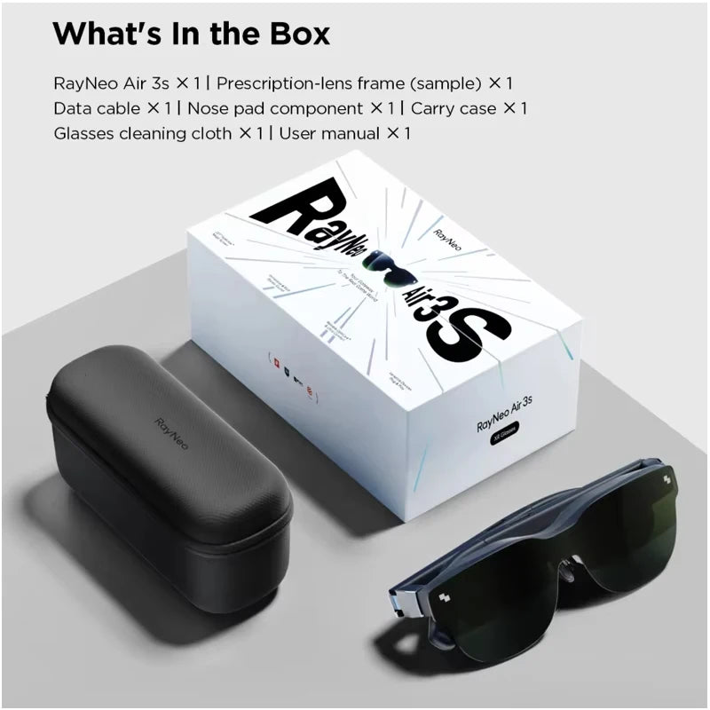 RayNeo Air 3S AR Glasses Micro OLED Screen Display 3D HD Private Cinema Pocket TV for Mobile Phone Computer Game Machine