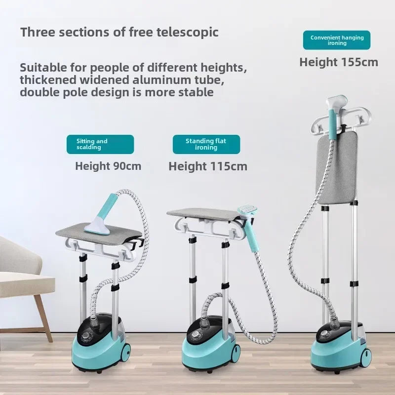 EU/UK Smart Household Appliance Double Rod Vertical Hanging Steam Portable Fast-heat Steam Ironing With Band Plate For Clothes