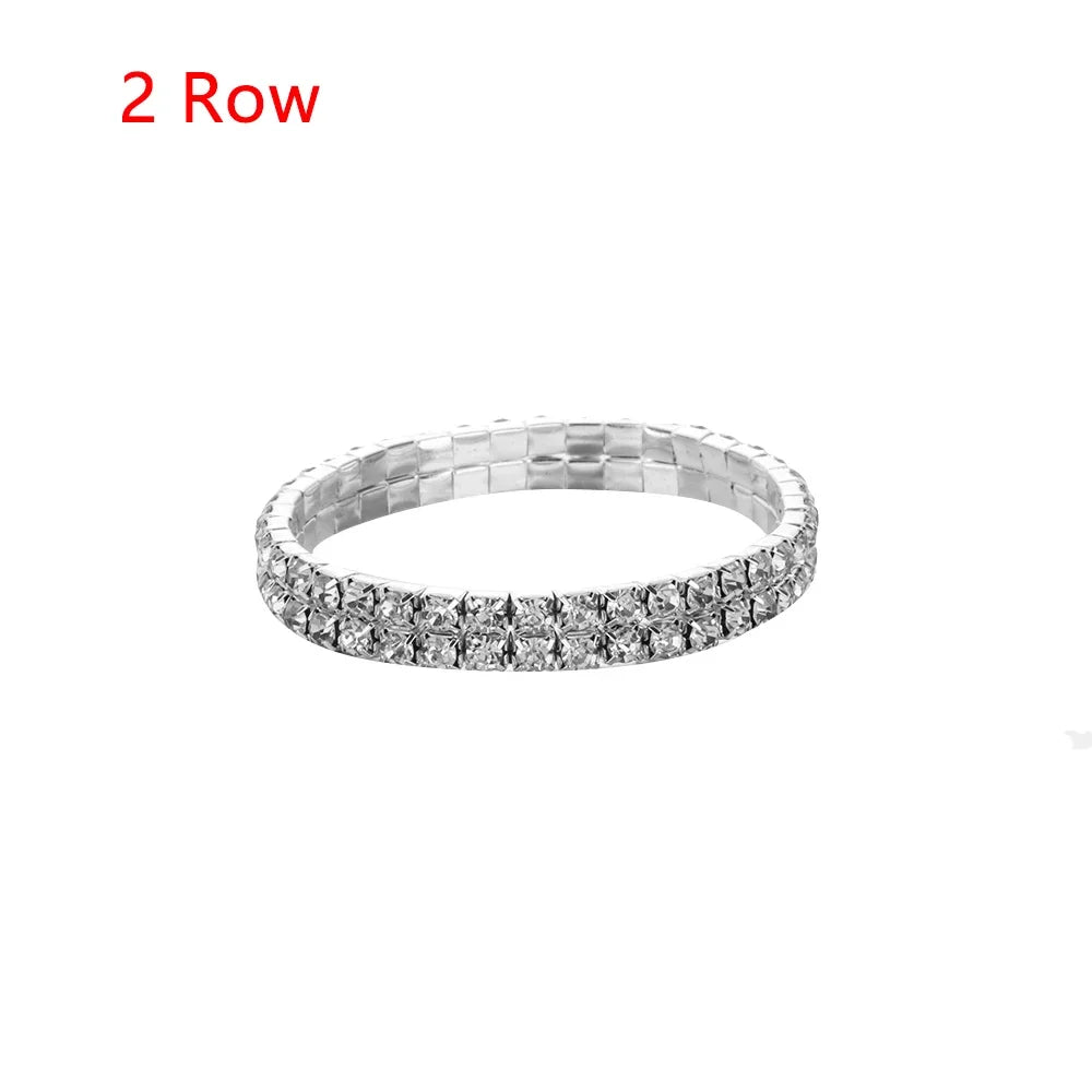 Shiny Woman Bracelet Crystal Rhinestone Stretch Bracelet Bangle Wristband Elastic Wedding Bridal Jewelry Fashion Jewelry