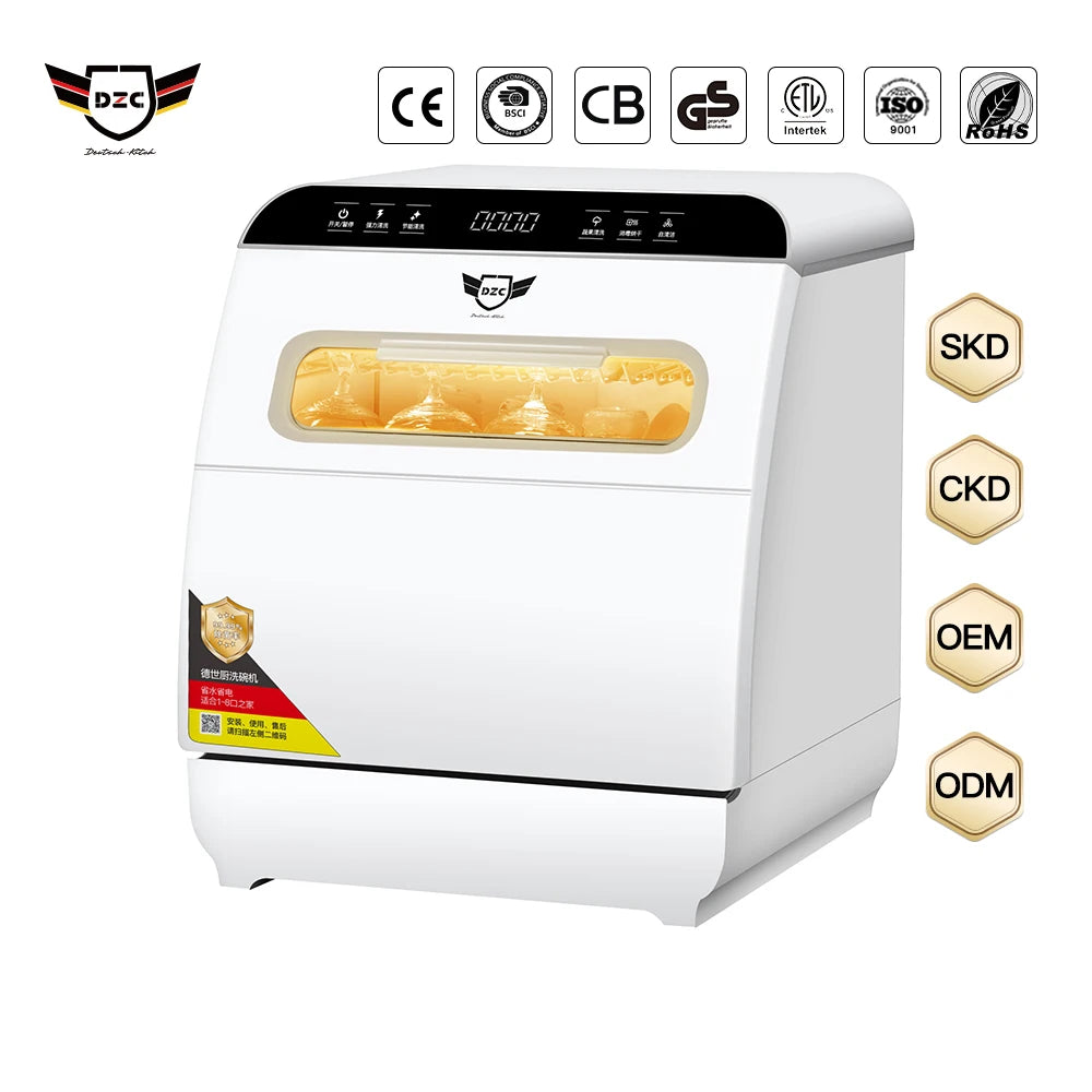 Dish Washer Machine for Home Factory Hot Sale Ptc Hot Dorms RVs Portable Compact Countertop Dishwasher Q8