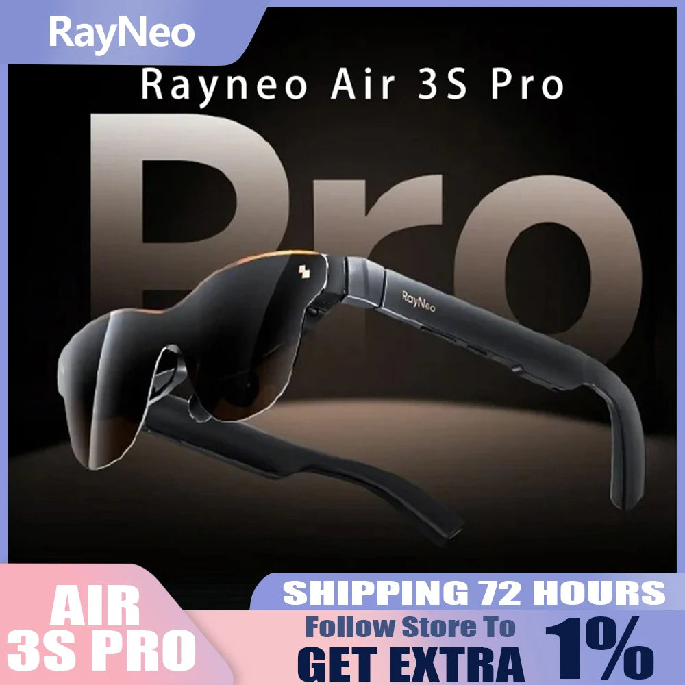 RayNeo Air 3S Pro Smart AR Glasses 135-inch HD Screen Viewing 3840Hz 1200 Nits1200Nits Brightness 3D Surround Sound Loudspeakers