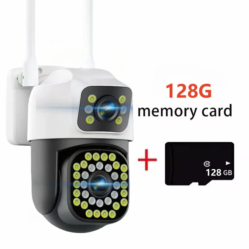 4K 8MP Dual Lens Dual Screen IP Camera Wifi PTZ Cameras Outdoor 4MP AI Auto Tracking CCTV HD Audio Video Surveillance Cam YOOSEE