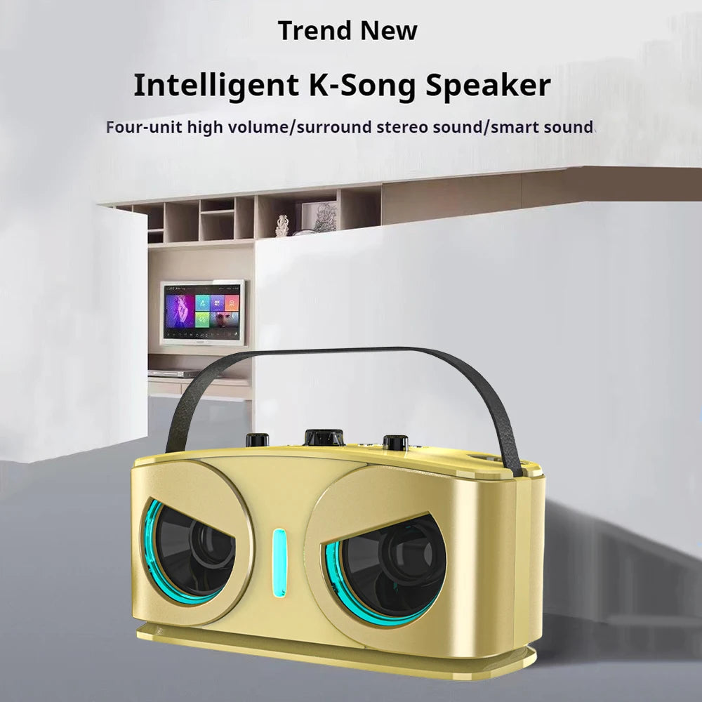 Karaoke Machine for Adults and Kids with 2 Wireless Microphones, Portable Singing PA Speaker System Set with Disco  Lights