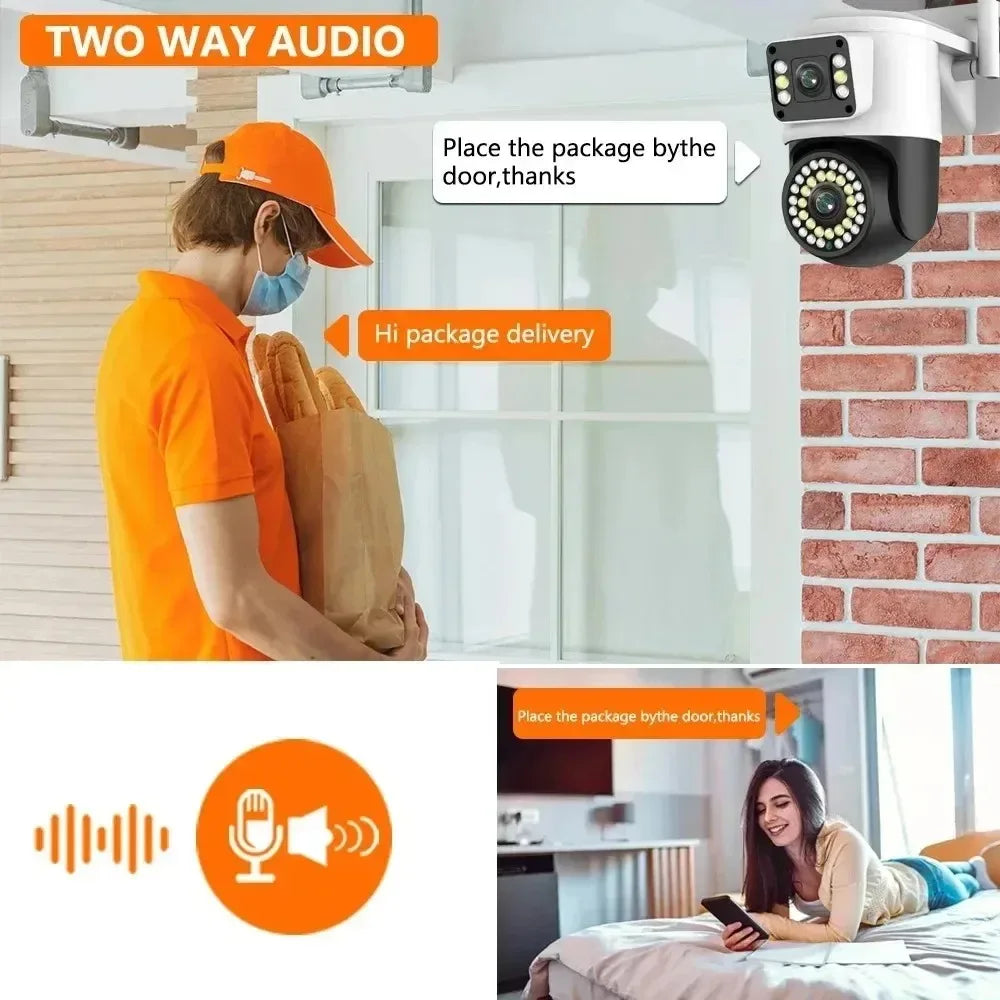 4K 8MP WiFi Surveillance Camera 10X Digital Zoom PTZ IP Camera ONVIF Dual Lens Human Detect Night vision Outdoor Security Yoosee