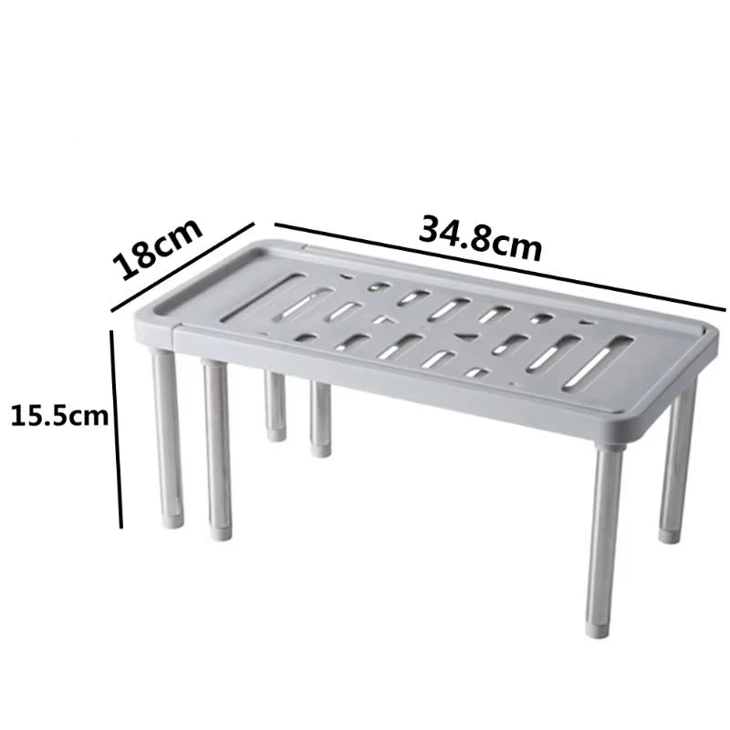 Kitchen Cabinet Counter Shelf Kitchen Organizer Racks Expandable Stackable Fit For Bathroom Under Sink Pantry Desktop Storage
