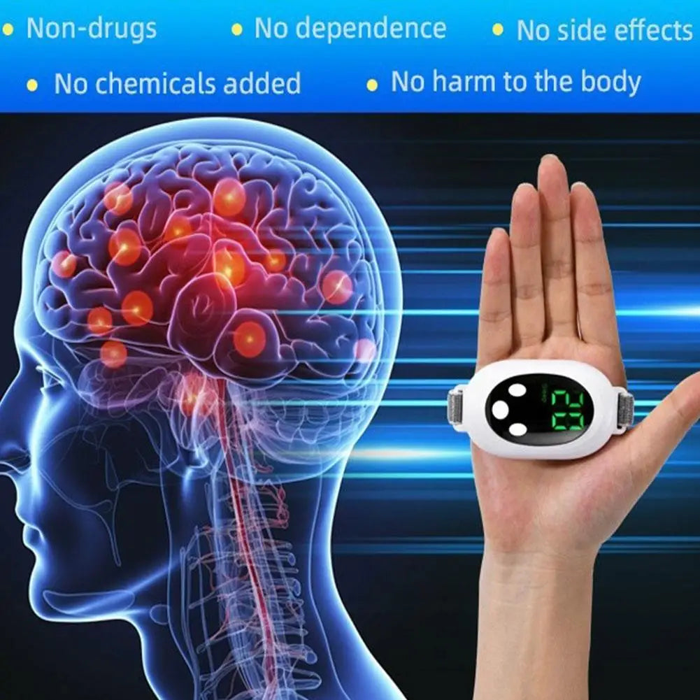 2Colors Handheld Sleep Aid Microcurrent EMS Pulse Device Hypnosis Insomnia Mental Stress Pressure Relief Anxiety Eliminat Relax