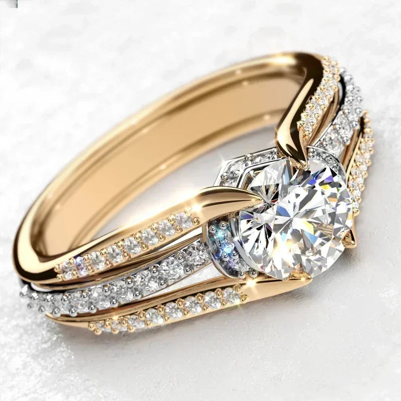 New Fashion Women's Wedding Ring Gorgeous Proposal  Brilliant Cubic Zirconia   Engagement Jewelry Wholesale