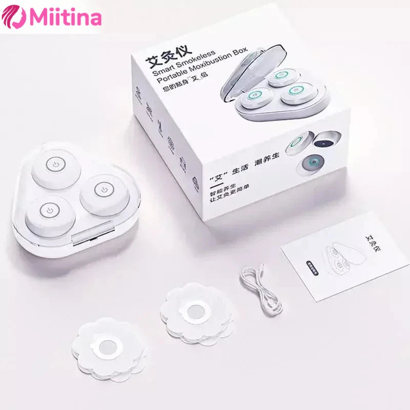 Intelligent moxibustion device with smoke-free hot compress, portable magnetic charging, Mother's Day gift, home moxibustion box